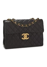 Chanel Black Quilted Lambskin Half Flap Jumbo - FINAL SALE, NO RETURNS