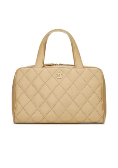 Chanel Beige Wild Stitch Boston Bag - FINAL SALE, NO RETURNS