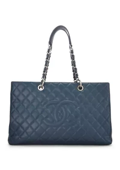 Chanel Blue Quilted Caviar Grand Shopping Tote (GST) XL  - FINAL SALE, NO RETURNS