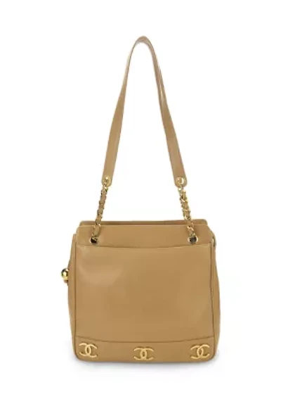 Chanel Beige Caviar 3 CC - FINAL SALE, NO RETURNS