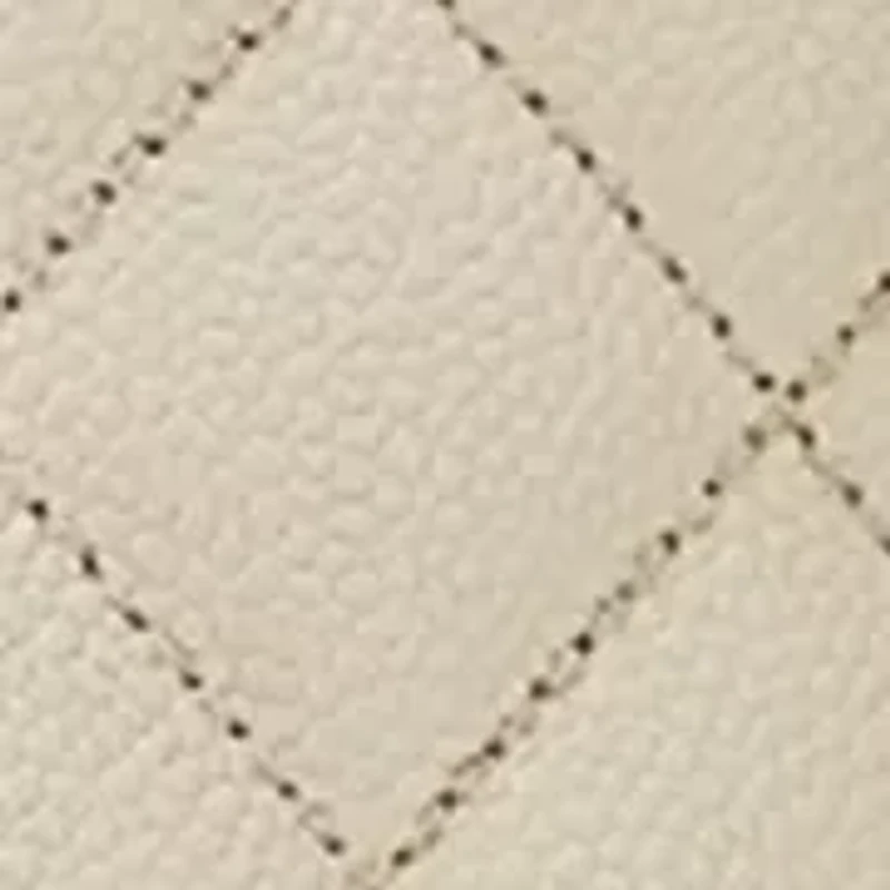 Beige Quilted Caviar Petite Shopping Tote 