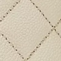 Beige Quilted Caviar Petite Shopping Tote 