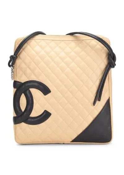 Chanel Beige Quilted Calfskin Cambon Messenger Large - FINAL SALE, NO RETURNS