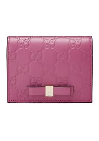 Gucci Pink Guccissima Bow Bifold Wallet - FINAL SALE, NO RETURNS