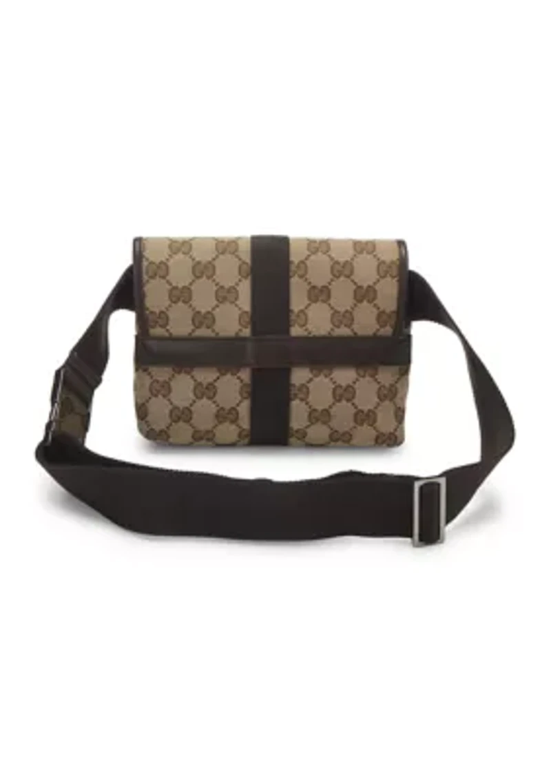 Gucci Brown Canvas Buckle Flap Belt Bag Small - FINAL SALE, NO RETURNS