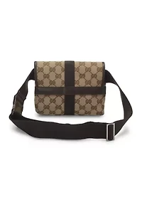 Gucci Brown Canvas Buckle Flap Belt Bag Small - FINAL SALE, NO RETURNS