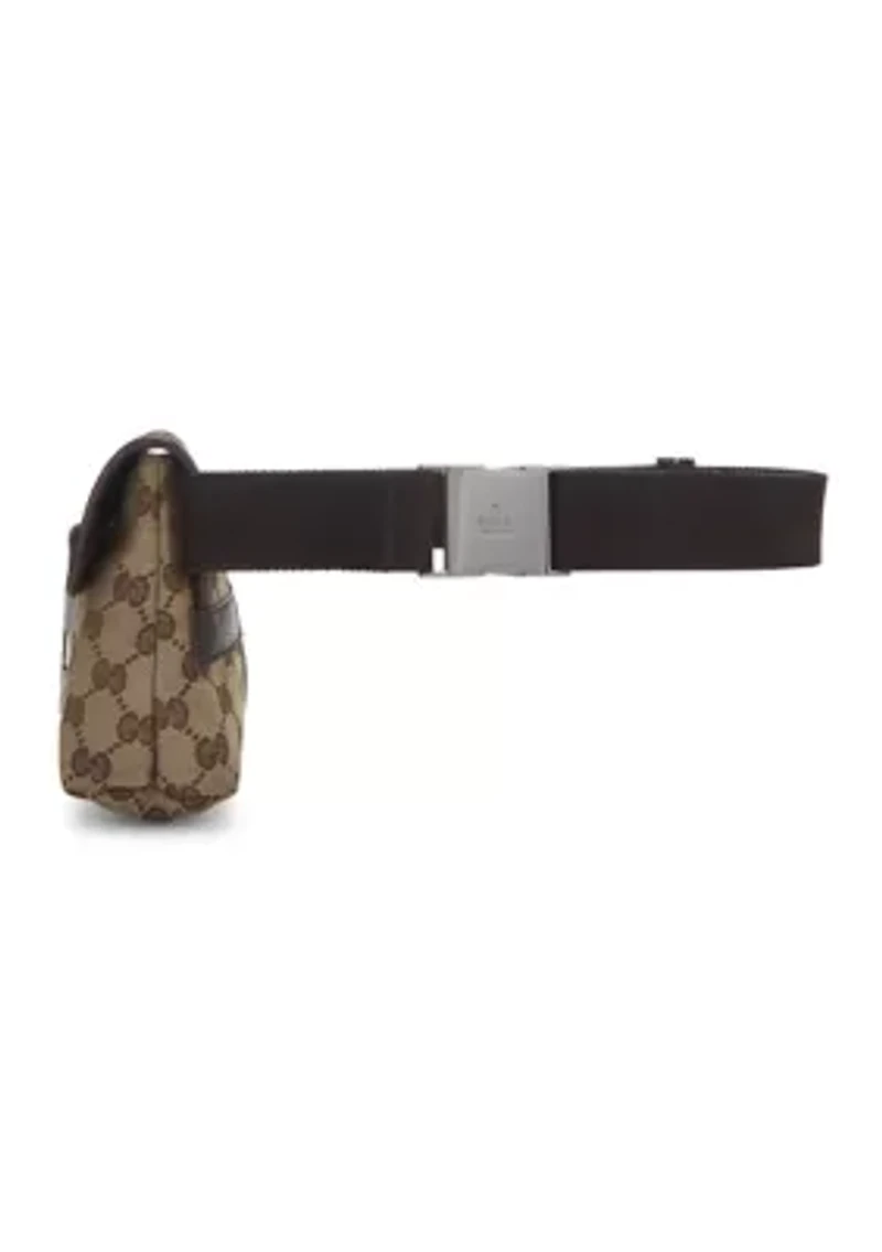 Gucci Brown Canvas Buckle Flap Belt Bag Small - FINAL SALE, NO RETURNS