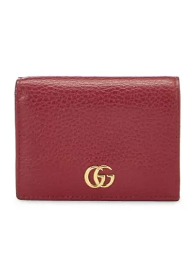 Gucci Red Leather GG Marmont Card Case - FINAL SALE, NO RETURNS