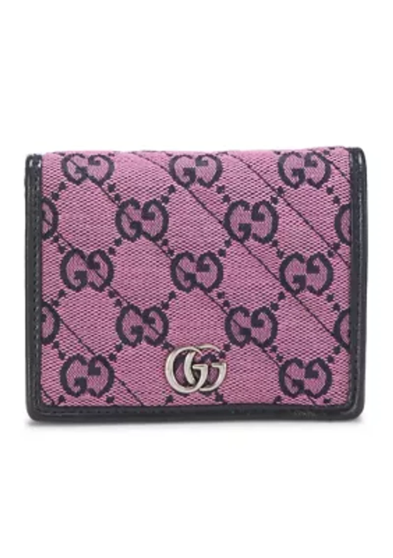 Gucci Pink Canvas Marmont Card Case - FINAL SALE, NO RETURNS