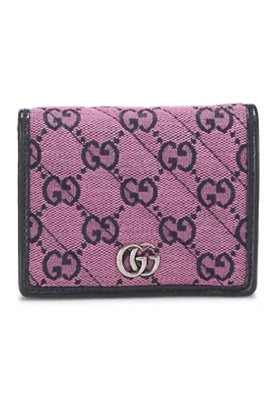 Gucci Pink Canvas Marmont Card Case - FINAL SALE, NO RETURNS