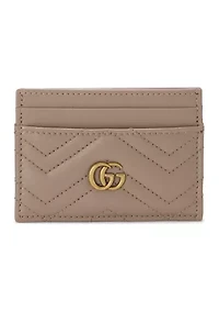 Gucci Beige Leather Marmont Card Case - FINAL SALE, NO RETURNS