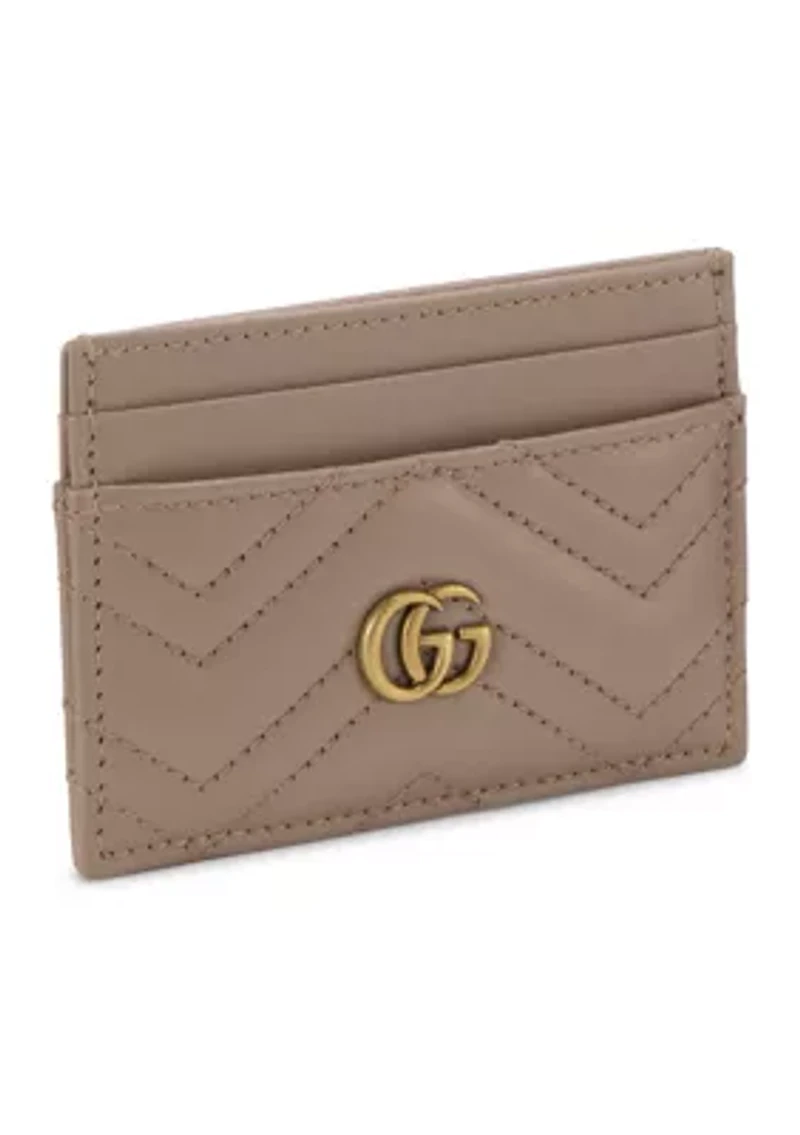 Gucci Beige Leather Marmont Card Case - FINAL SALE, NO RETURNS