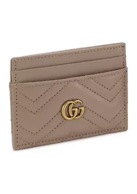 Gucci Beige Leather Marmont Card Case - FINAL SALE, NO RETURNS