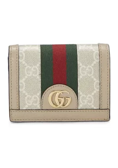 Gucci Beige Coated Canvas Ophidia French Wallet - FINAL SALE, NO RETURNS