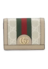 Gucci Beige Coated Canvas Ophidia French Wallet - FINAL SALE, NO RETURNS