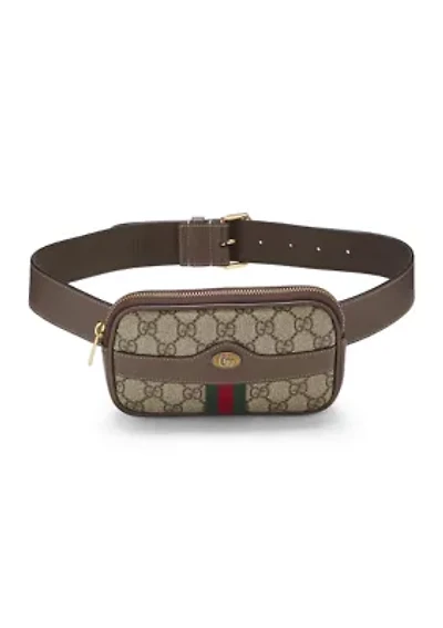 Gucci Brown Coated Canvas Ophidia Belt Bag - FINAL SALE, NO RETURNS