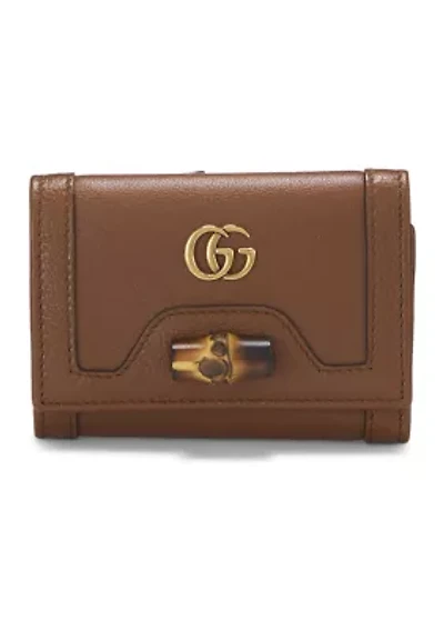 Gucci Brown Leather Bamboo Compact Wallet - FINAL SALE, NO RETURNS