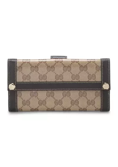 Gucci Brown GG Crystal Canvas Continental Wallet - FINAL SALE, NO RETURNS