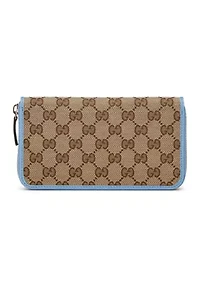 Gucci Blue Canvas Zip Around Wallet - FINAL SALE, NO RETURNS