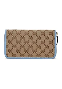 Gucci Blue Canvas Zip Around Wallet - FINAL SALE, NO RETURNS