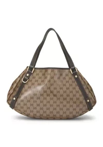 Gucci Brown Crystal Canvas D-Ring Abbey Tote - FINAL SALE, NO RETURNS
