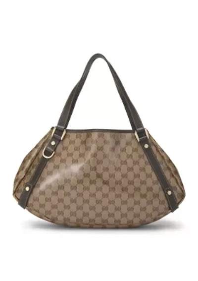 Gucci Brown Crystal Canvas Abbey Tote - FINAL SALE, NO RETURNS