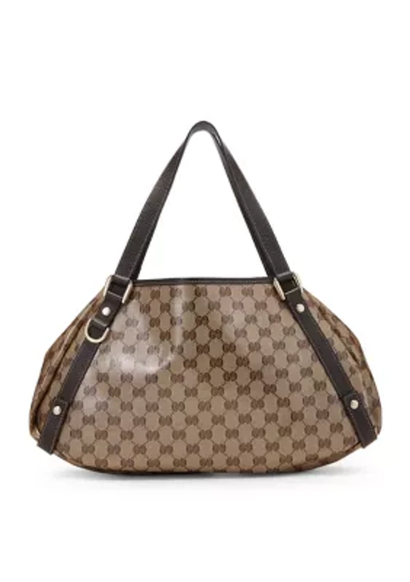 Gucci Brown Crystal Canvas Abbey Tote - FINAL SALE, NO RETURNS