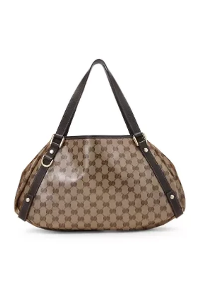 Gucci Brown Crystal Canvas Abbey Tote - FINAL SALE, NO RETURNS