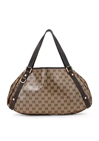 Gucci Brown Crystal Canvas Abbey Tote - FINAL SALE, NO RETURNS