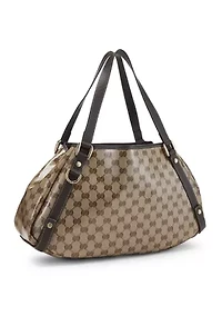 Gucci Brown Crystal Canvas Abbey Tote - FINAL SALE, NO RETURNS
