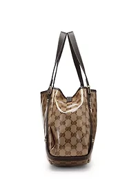 Gucci Brown Crystal Canvas Abbey Tote - FINAL SALE, NO RETURNS