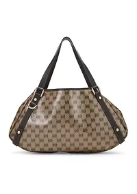 Gucci Brown Crystal Canvas Abbey Tote - FINAL SALE, NO RETURNS