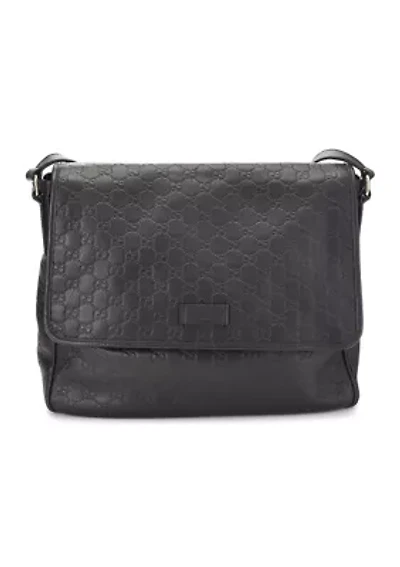 Gucci Black Guccissima Flap Messenger - FINAL SALE, NO RETURNS