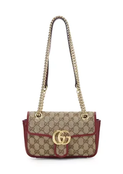 Gucci Red Canvas GG Marmont Matelasse Shoulder Mini - FINAL SALE, NO RETURNS