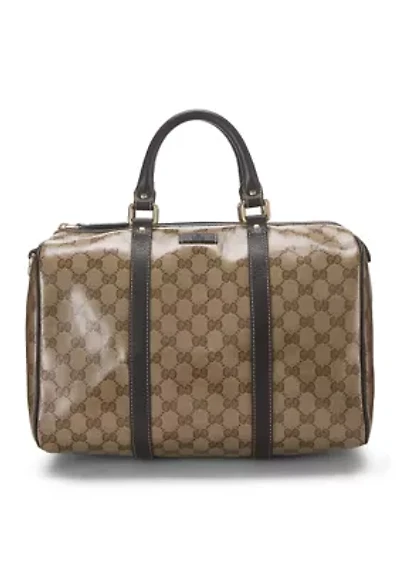 Brown GG Crystal Canvas Joy Boston Handbag - FINAL SALE, NO RETURNS