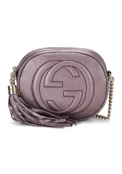 Gucci Purple Metallic Soho Round Chain Bag Mini - FINAL SALE, NO RETURNS