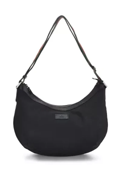 Black GG Canvas Round Web Messenger - FINAL SALE, NO RETURNS