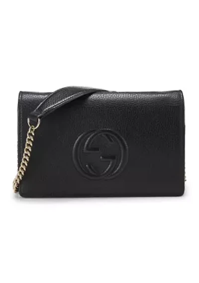 Gucci Black Leather Soho Wallet on Chain - FINAL SALE, NO RETURNS