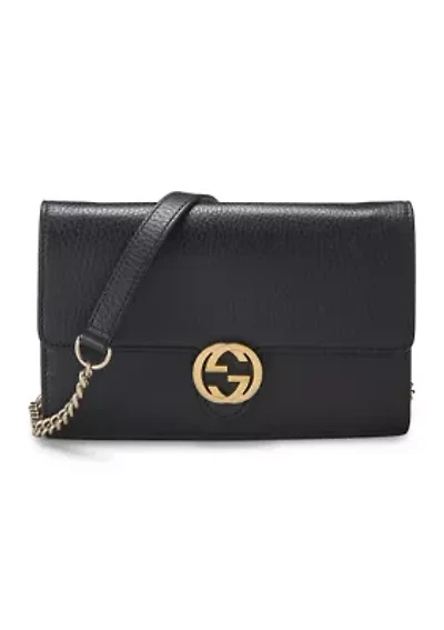 Gucci Black Leather Interlocking Chain Wallet Small - FINAL SALE, NO RETURNS