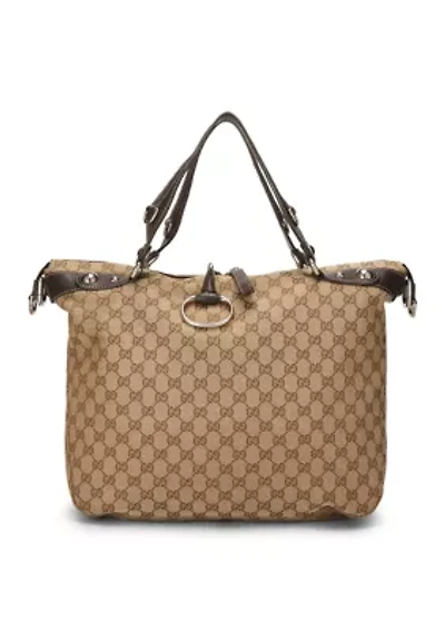 Gucci Brown Canvas Icon Bit Zip Tote Large - FINAL SALE, NO RETURNS