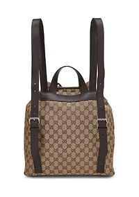 Gucci Brown Canvas Drawstring Backpack - FINAL SALE, NO RETURNS