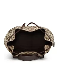 Gucci Brown Canvas Drawstring Backpack - FINAL SALE, NO RETURNS
