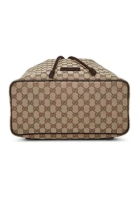 Gucci Brown Canvas Drawstring Backpack - FINAL SALE, NO RETURNS