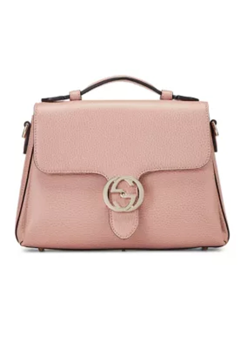 Gucci Pink Leather Interlocking  Top Handle Bag - FINAL SALE, NO RETURNS