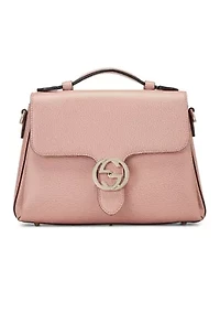 Gucci Pink Leather Interlocking  Top Handle Bag - FINAL SALE, NO RETURNS