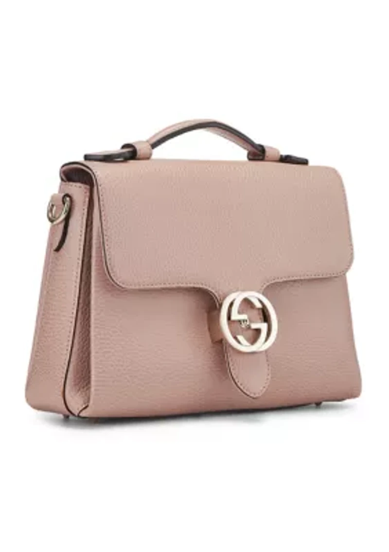 Gucci Pink Leather Interlocking  Top Handle Bag - FINAL SALE, NO RETURNS