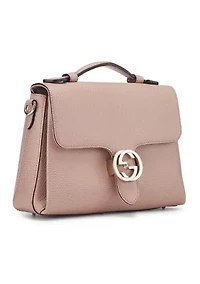Gucci Pink Leather Interlocking  Top Handle Bag - FINAL SALE, NO RETURNS