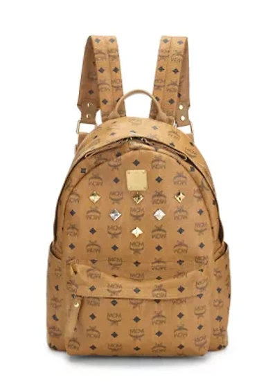 MCM Brown Visetos Stud Stark Backpack Medium - FINAL SALE, NO RETURNS