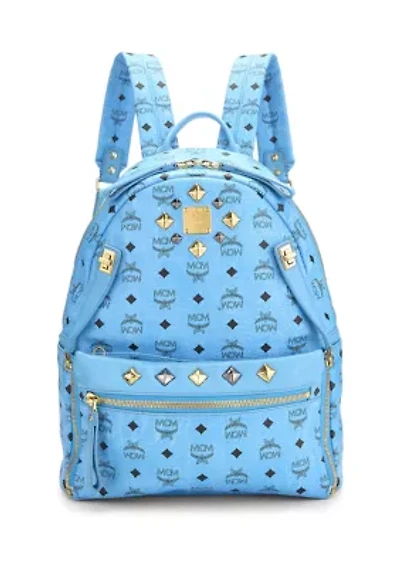 MCM Blue Visetos Retro Dual Stark Medium Backpack - FINAL SALE, NO RETURNS