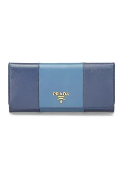 Prada Blue Saffiano Continental Wallet - FINAL SALE, NO RETURNS